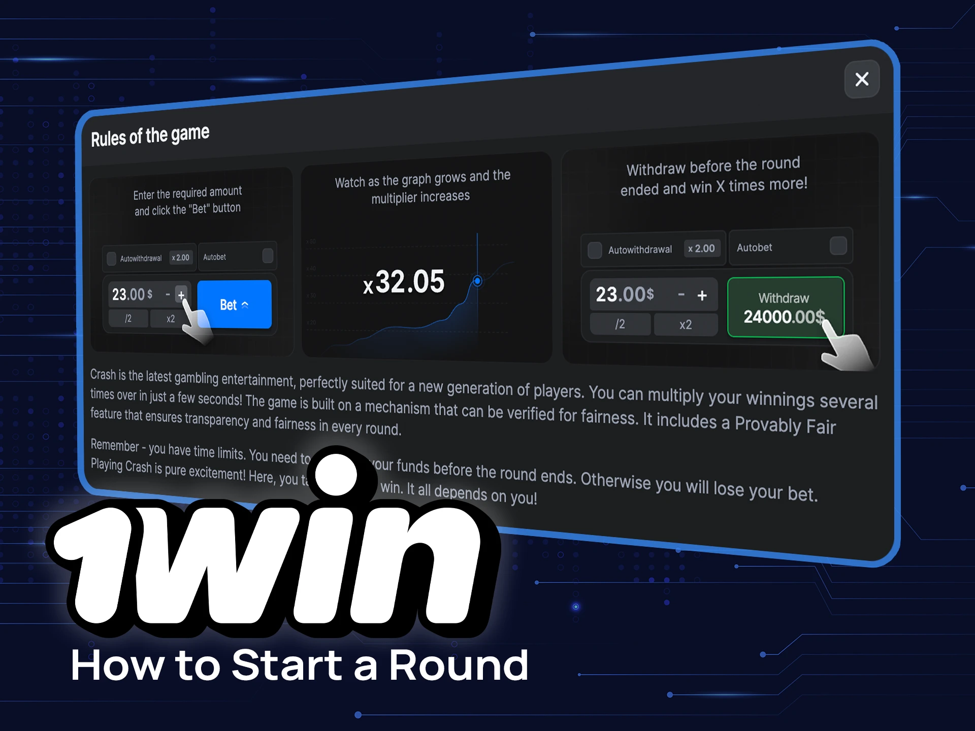 Read how to start a round in Crash on 1win and make the most of the multiplier.
